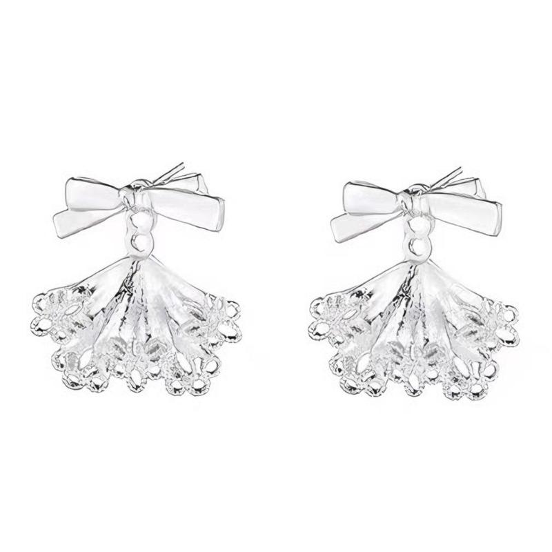 Stylish Lace Trimmed and Bowknot Earrings Everyday Casual Ear Studs Accessories Lightweight and Comfortable Earwear 1