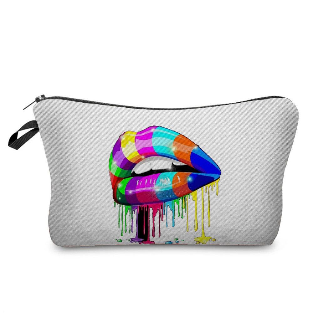 Women Lips Print Cosmetic Bag Toiletries Organize Travel Storage Case 6382