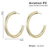 European & American C-Shaped Earrings: Fashionable 18K Gold-Plated, Color-Preserving, Geometric Ear Cuffs, Praised in Aviation Material.