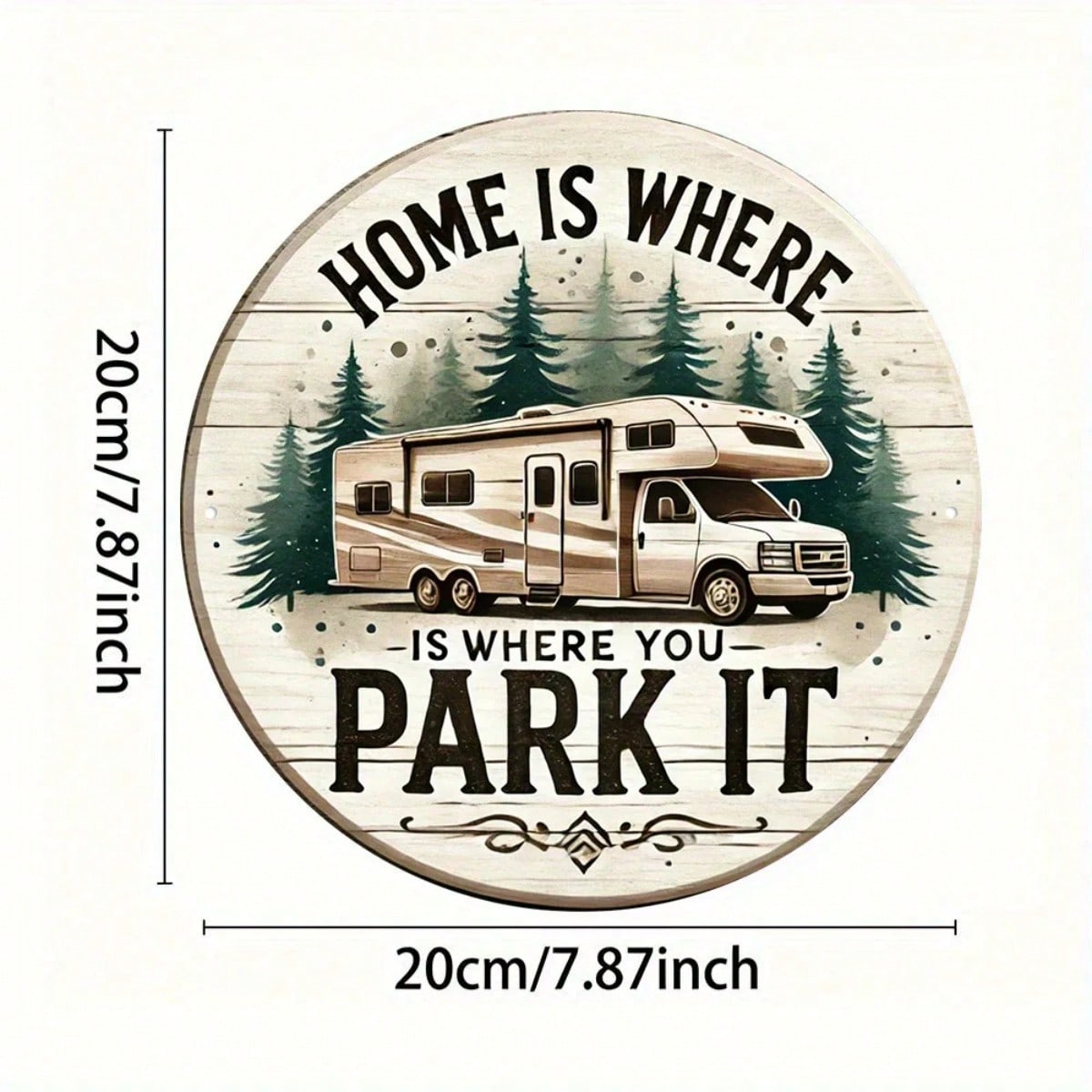 

Rustic Round RV Home Metal Wall Art Sign 20x20 різнокольоровий