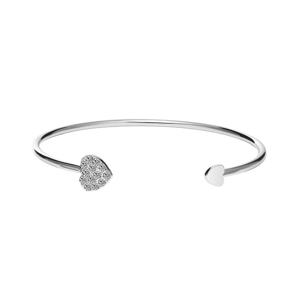 Vintage Heart Diamond Bangle: European & American Style