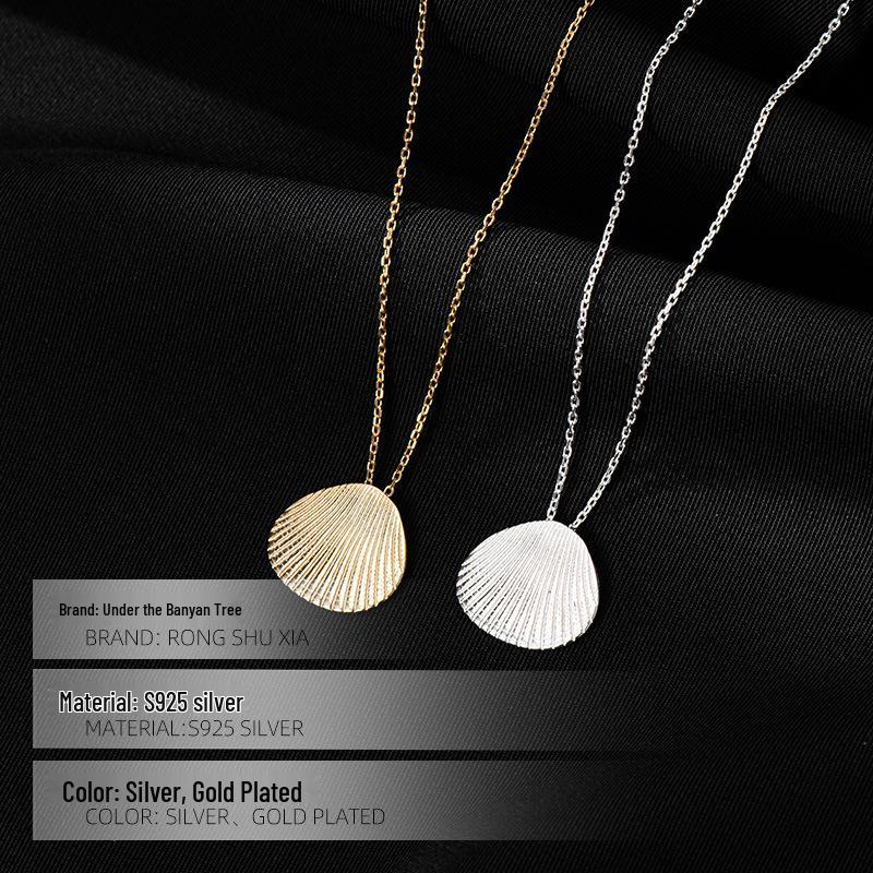 Banyan Tree S925 Silver Summer Shell Necklace for Women - High-End Designer Jewelry