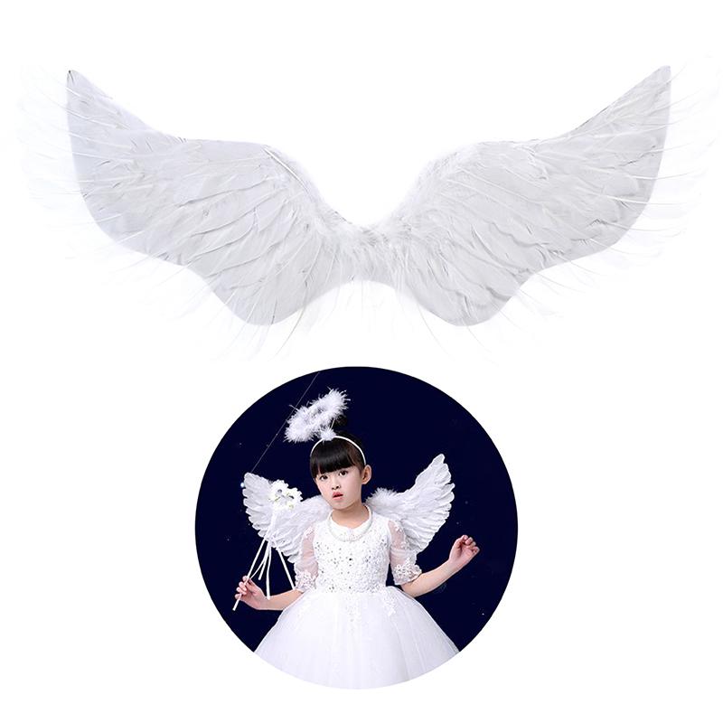 White Swallow Angel Feather Wings Adjustable Elastic Strap Kid Costume Party Supplies for Holiday Decor