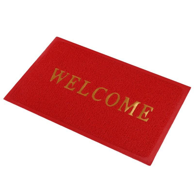 Welcome Entrance Floor Mat - PVC Loop Pile Carpet for Dirt and Dust Removal 38x58 cm