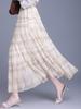 Elegant Spring 2026 Plaid Pleated A-line Skirt with Wide Hem