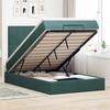 VidaXL Ottoman Bed Frame with Dark Green Mattress 120x200 Cm Velvet, Bed Frame, Upholstered Bed Frame, Bed Frame 3314243