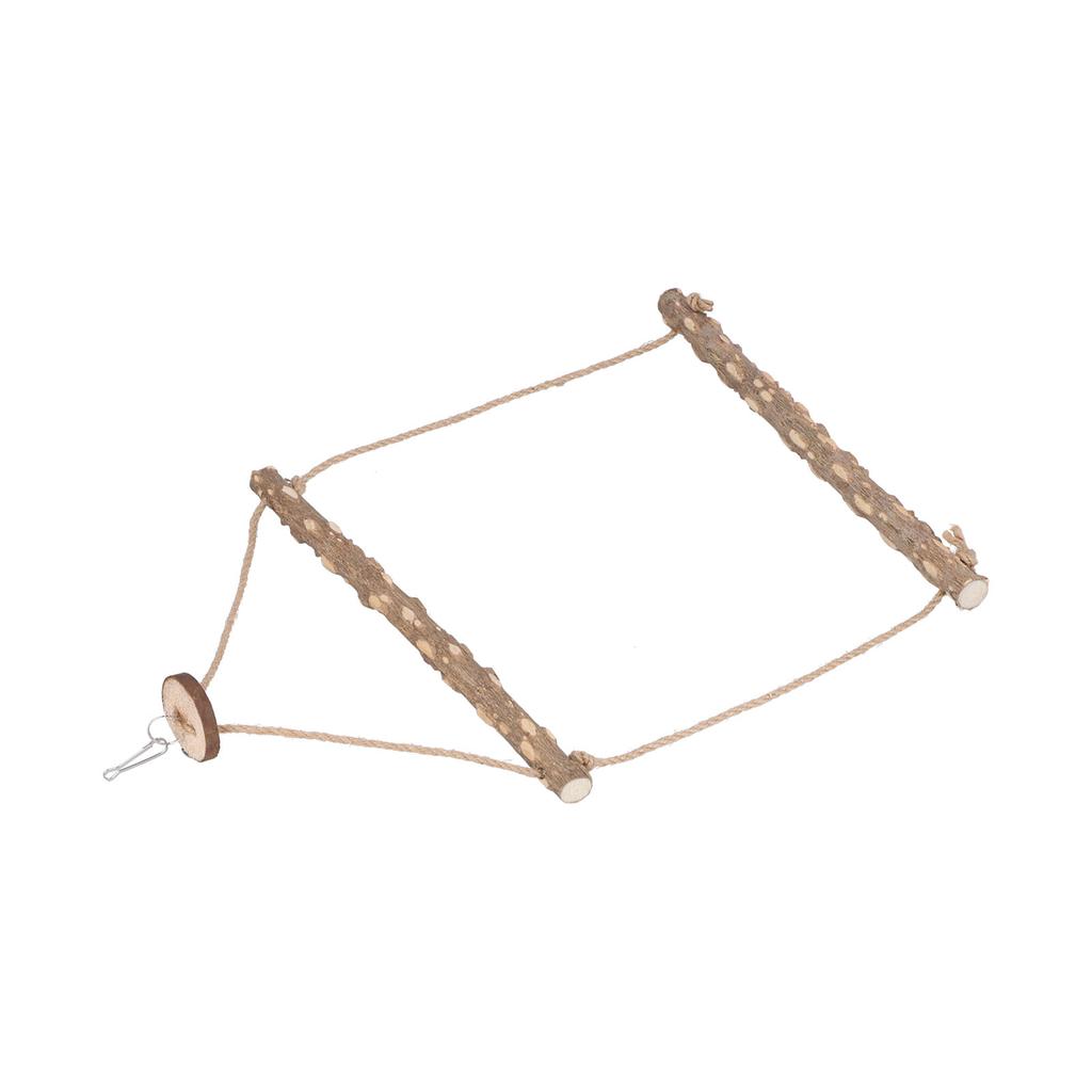 Large Bird Cage Swing Natural Wooden Safe Hanging Birds Standing Chewing Toy for Parrots