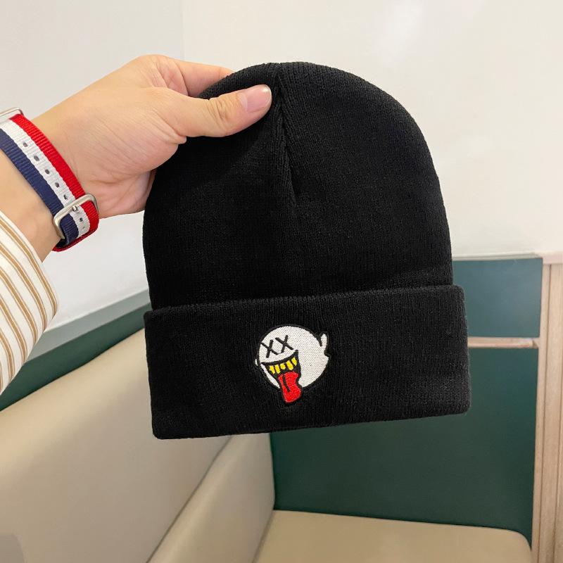 Woolen Hats for Men and Women Japanese Versatile and Cute Warm and Cold Proof Knitted Hats for Autumn and Winter Pullover Cold Hats