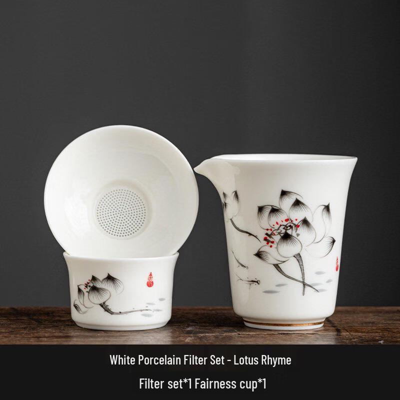 White Porcelain Tea Brewing and Serving Set - Lotus Rhyme