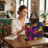  Bohemian Printed Canvas Tote Bag Large Capacity Casual Shoulder Bag for Daily Travel Shopping