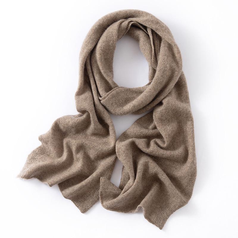 Women's 100% Pure Cashmere Solid Color Knitted Scarf