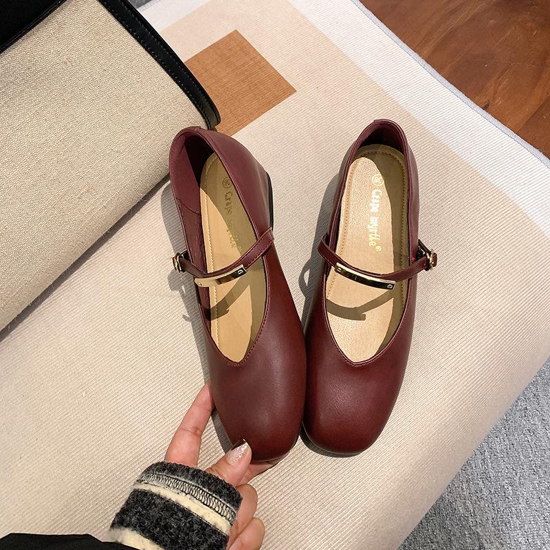 Sheepskin version, inner height increase Mary Jane women's shoes single shoes spring new summer French with skirt gentle evening