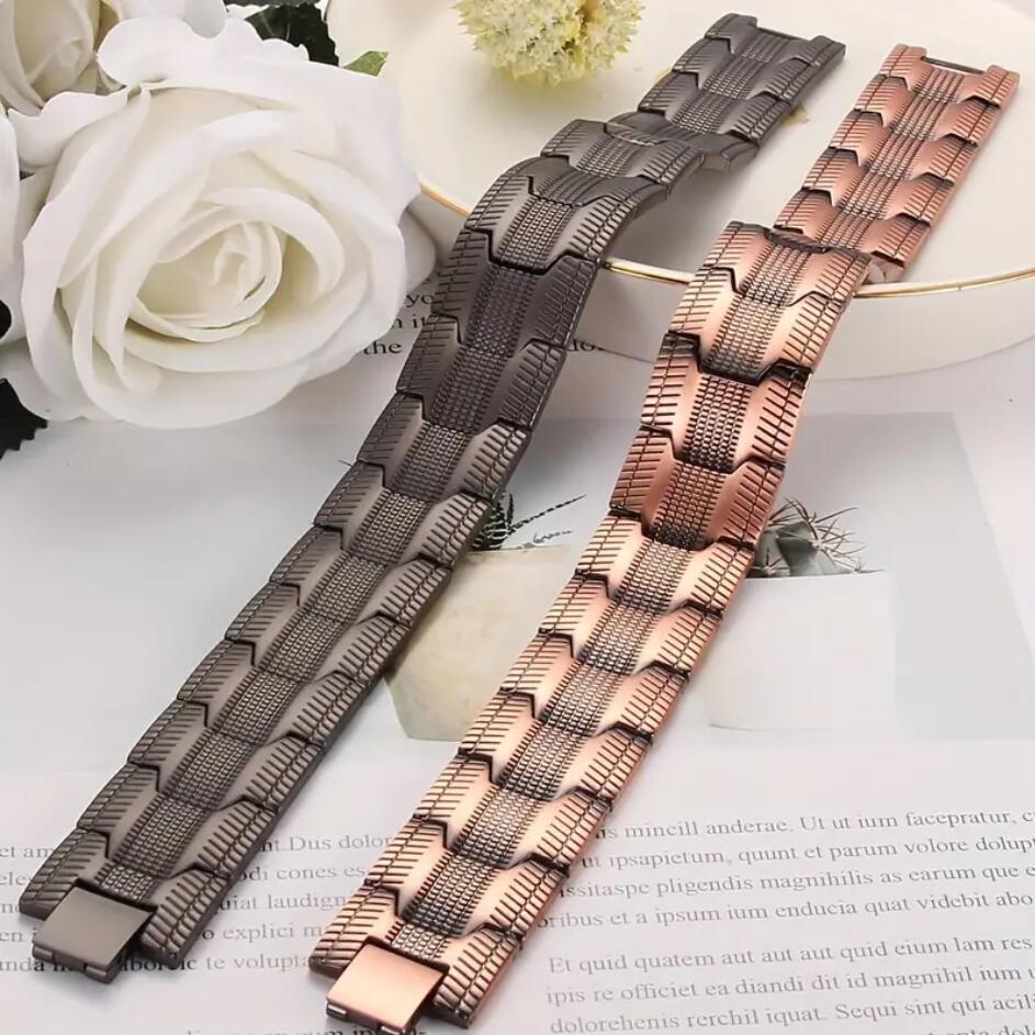 Magnetic Therapy Copper Bracelets For Men Magnetic Bracelet With 3 Row Neodymium Magnets Adjustable Length Bracelet Arthritis Pain Relief