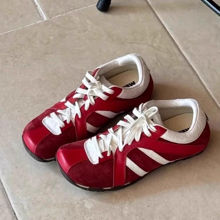 American Trend Popular Red Retro Flat-bottomed German Training Shoes Women's 2025 New Spring Versatile Forrest Gump Sports Shoes