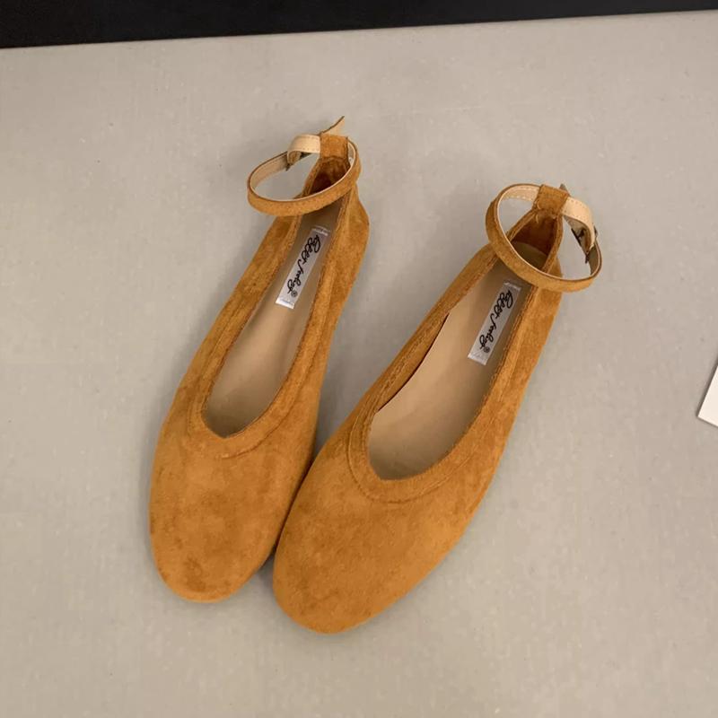 Fashion SUOJIALUN 2025 Autumn New Women Flat Shoes Fashion Round Toe Ankle Starp Ladies Mary Jane Shoes Soft Flat Heel Dress Boat Shoes