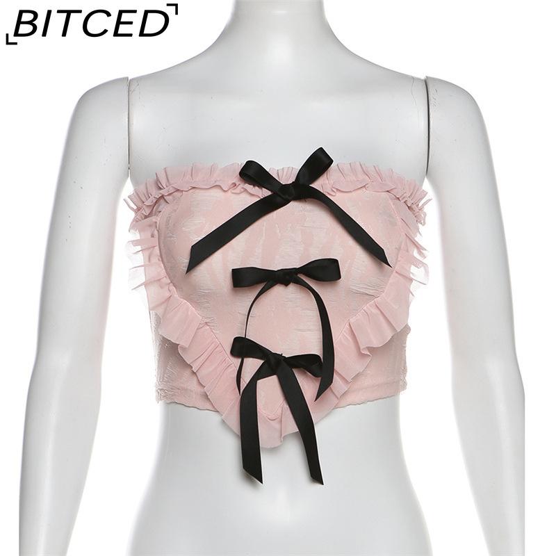 BITCED Summer Women's Solid-Color Slim-Fit Streetwear Off-the-Shoulder Wrap-Top with Backless Design