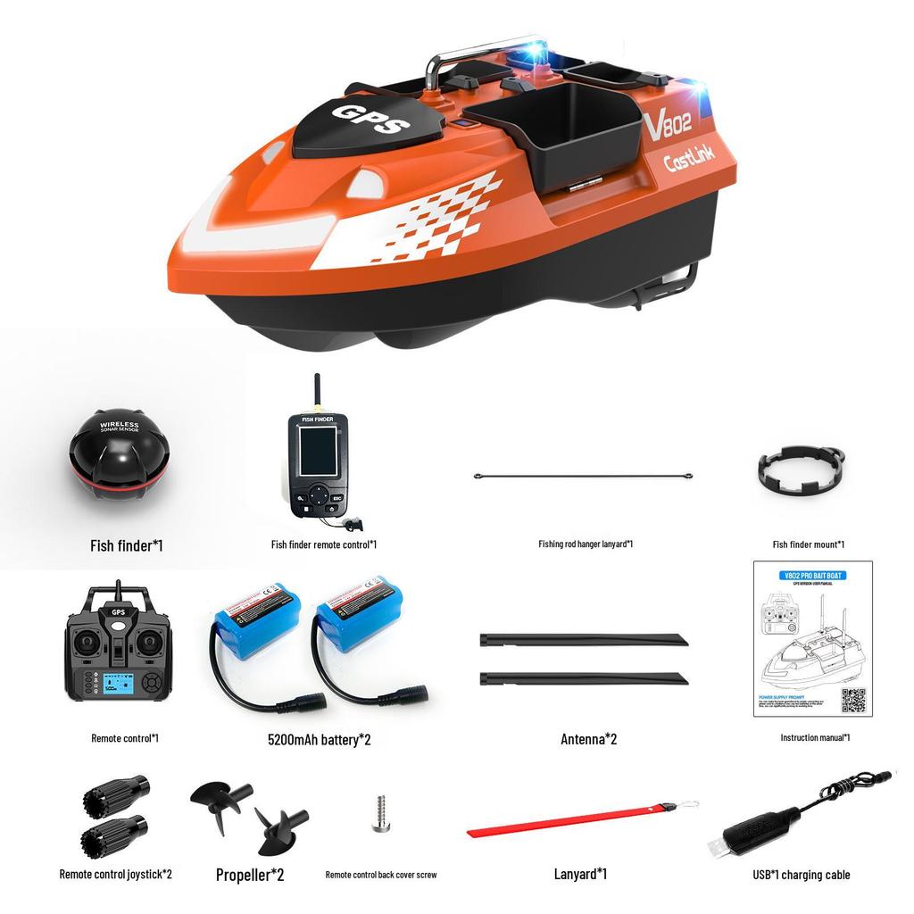Smart Electric Remote Control Bait Boat with Automatic Return and Dispenser for Outdoor Fishing