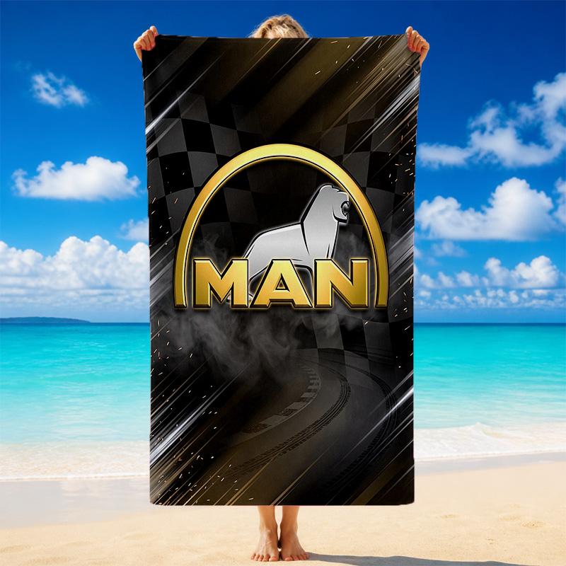 man truck Print Microfiber Beach Towel Sand?Resistant Lightweight Towel For Swimming Outdoor Travel Use