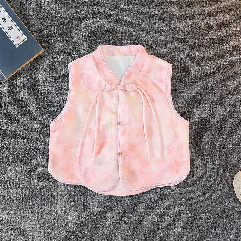 2025 New Autumn Chinese-Style Tang Suit Vest for Baby Girls