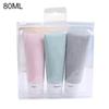 3Pcs 38/60/80ml Travel Silicone Lotion Shampoo Shower Gel Cosmetics Empty Bottle