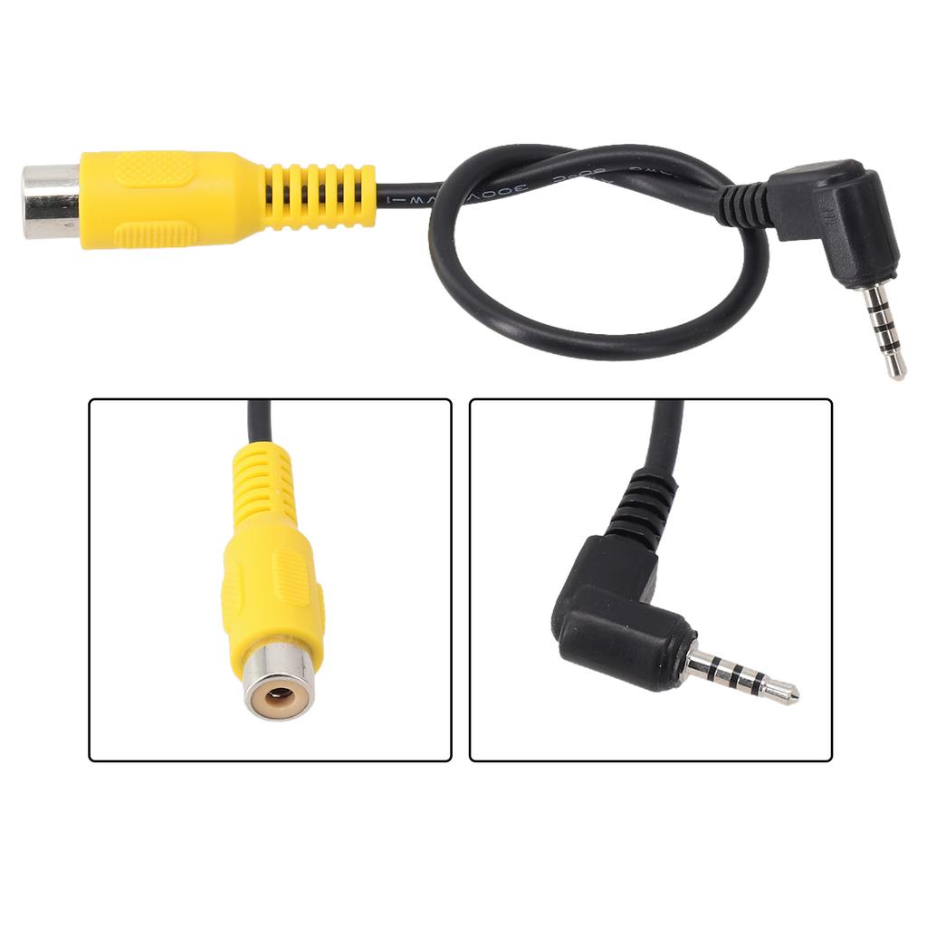 RCA To 2.5mm AV Converter Cable Car Rear View Reverse Parking Camera To Car DVR Car Navigation Cable GPS Camera Conversion Cable