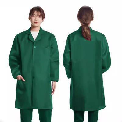 Unisex Dustproof Blue Workwear Robe with Printing & Embroidery