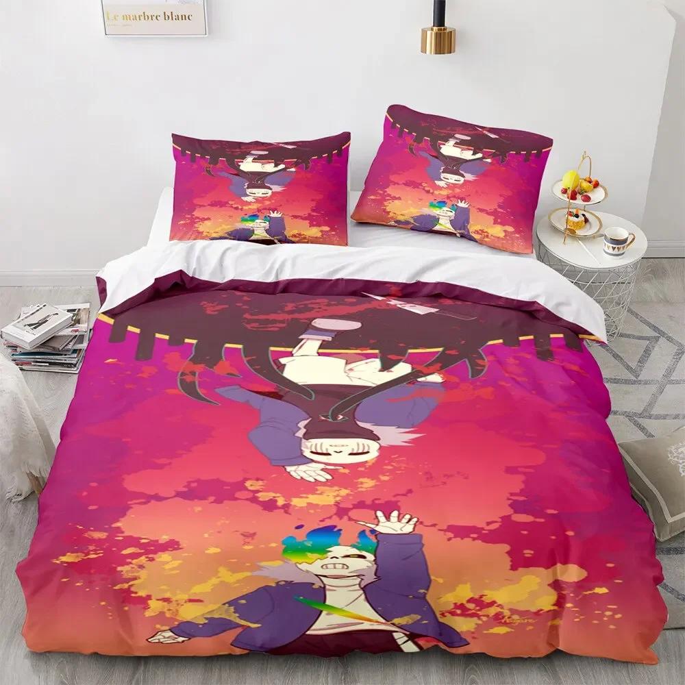 3D Print Undertale Bedding Set Single Twin Full Queen King Size Frisk Sans Anime Bed Set Aldult Kid Bedroom Duvetcover Sets