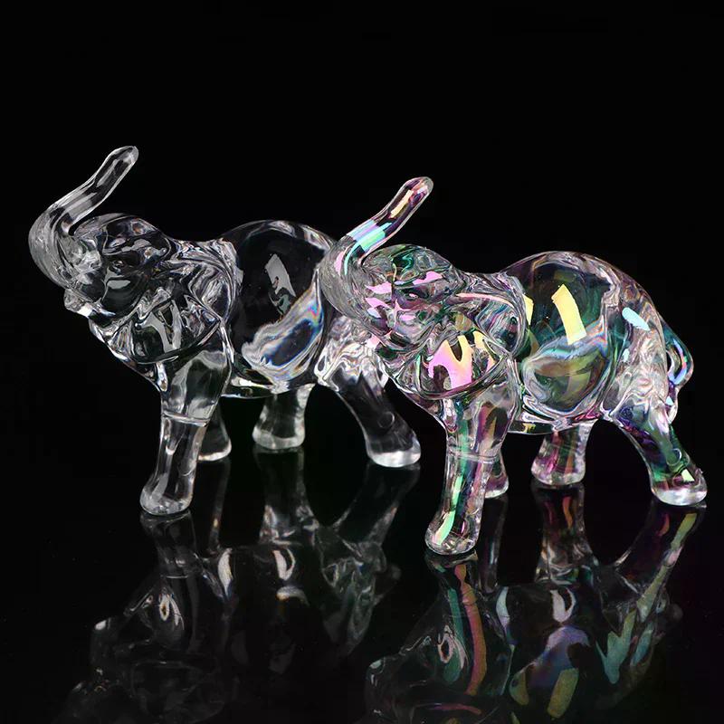 Statua Elefante di Cristallo Carino Statuetta Animale Mini Elefantino Ornamenti Artigianato Ornamenti di Cristallo da Scrivania Soggiorno