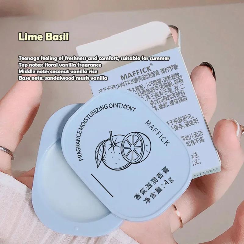 Lime Basil Solid Perfume Women Portable Pockets Solid Balm Mild Lasting Aroma Flowers Fruit Fragrances Body Deodorants Gifts