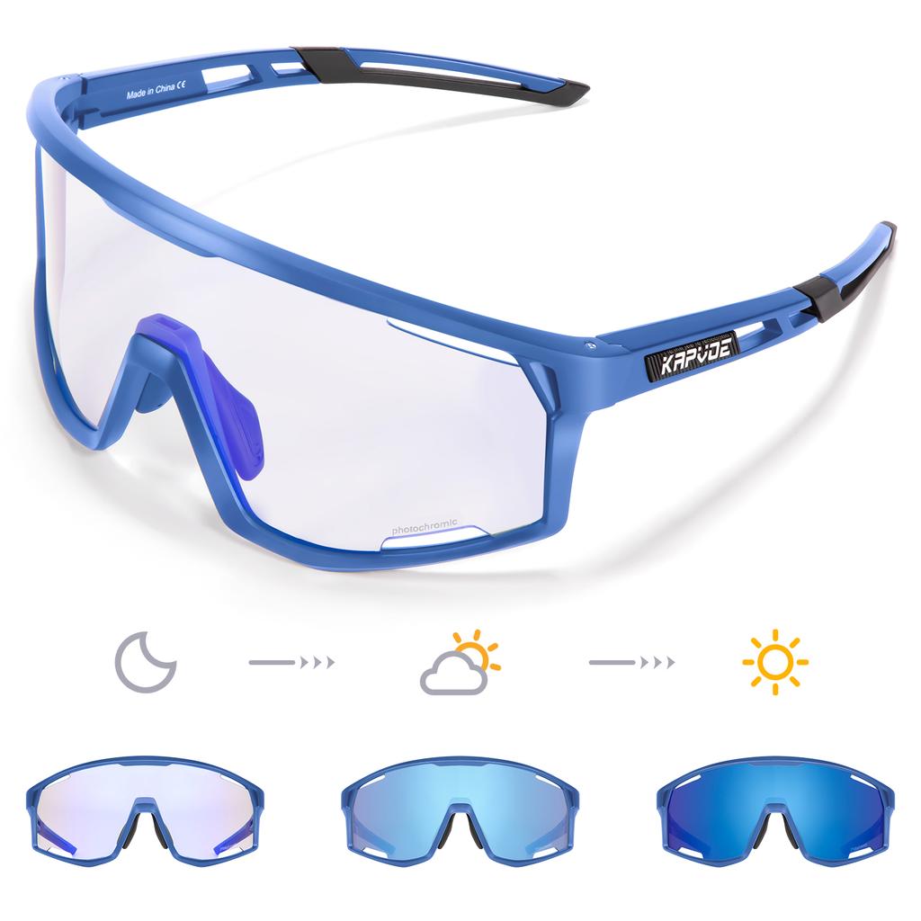 Kapvoe Photochromic Cycling Glasses UV400 MTB Clear Mountain Bike Transition Bicycle Sunglasses for Men Women Sports Eyewear