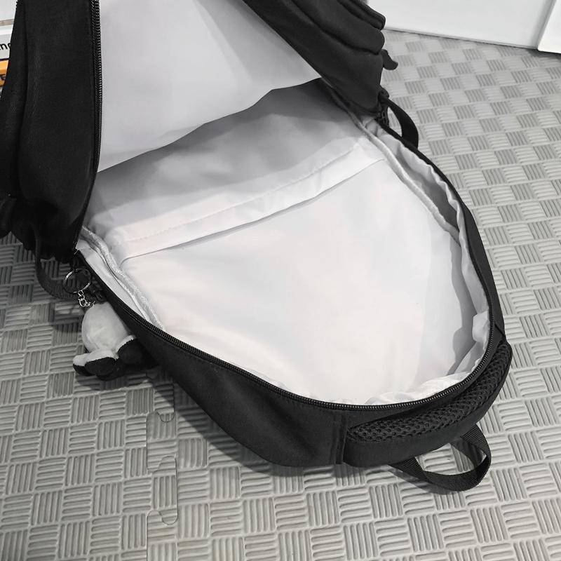 Student Schoolbag Women's Color Block Backpack Men Large Capacity Backpack