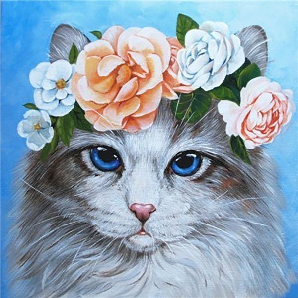Diamond Embroidery Cat Picture Of Rhinestones Diamond Painting Animal Full Drill Square Mosaic Cross Stitch Home Decor