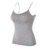 Dames Camisole Tanktop met Ingebouwde BH Spaghettibandjes Ronde Hals Gewatteerd Basic Cami Shirt Zomer Casual Mouwloos Trainings Topje