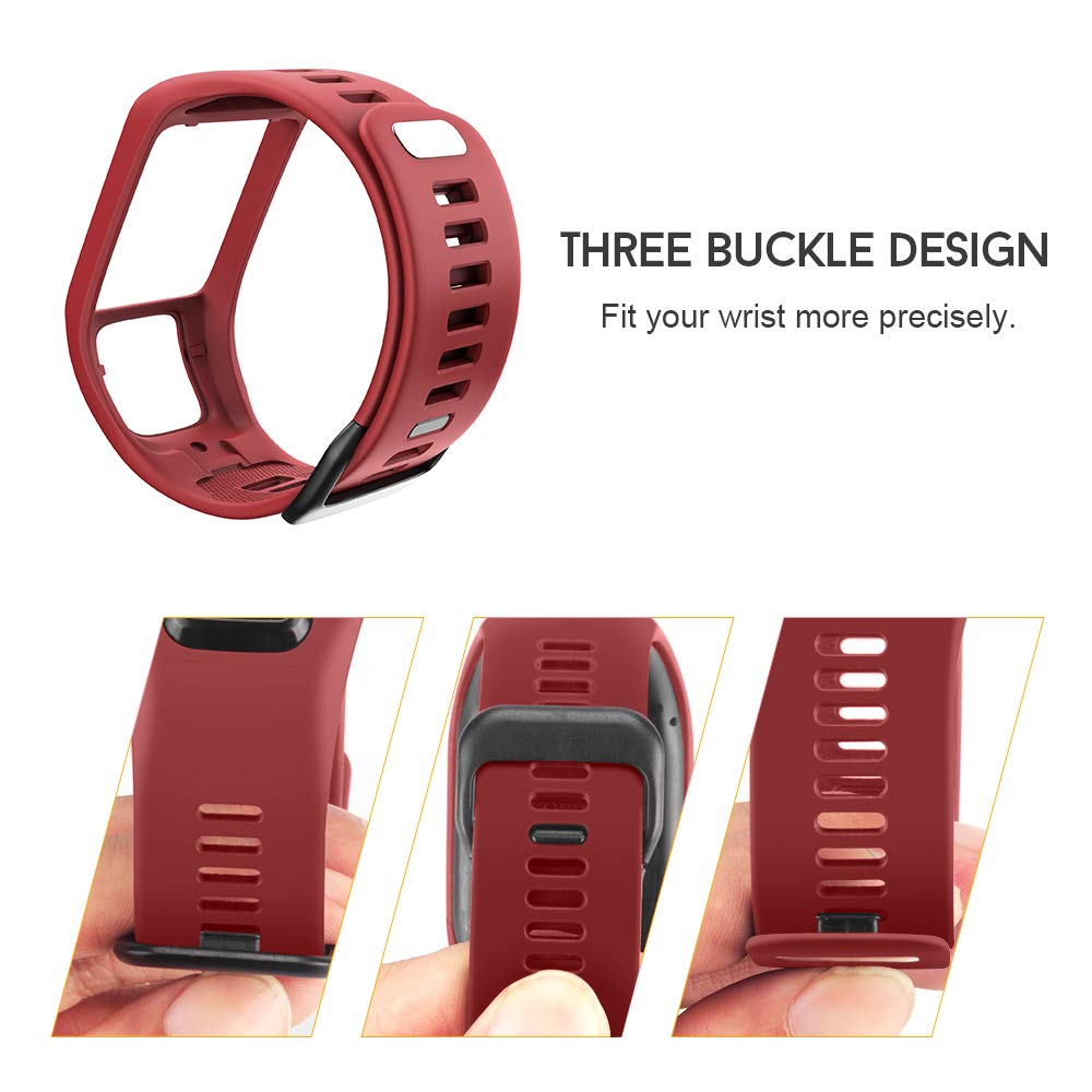 Soft Silicone Watch Band Replacement for TomTom Sport Runner 2/3