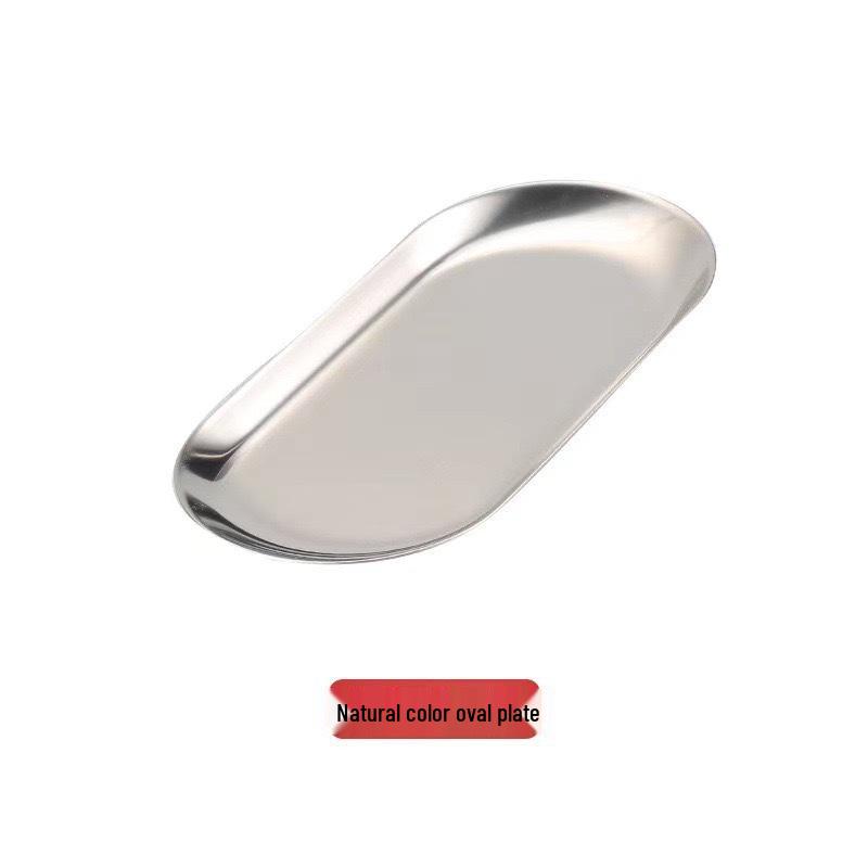 Gold Oval Stainless Steel Nordic Snack & Dessert Plate