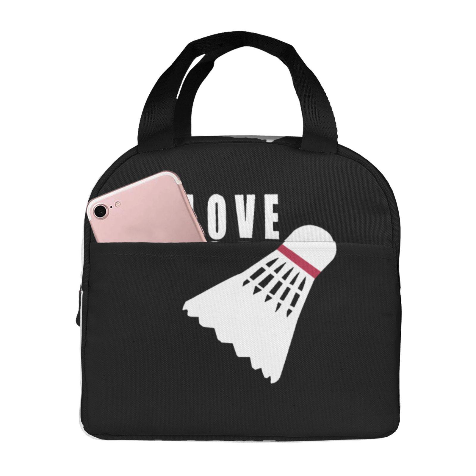I Love Badminton Lunch Bag Large Capacity Thermal Insulated Lunch Tote Lightweight Women s Lunch Box Bag for Work School Picnics