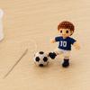 Beaded Football Player DIY Kit, 3D Tiny Beaded Figure Craft Kit, Cute Mini Soccer Player Bead Craft Set for Beginners Teens Adults