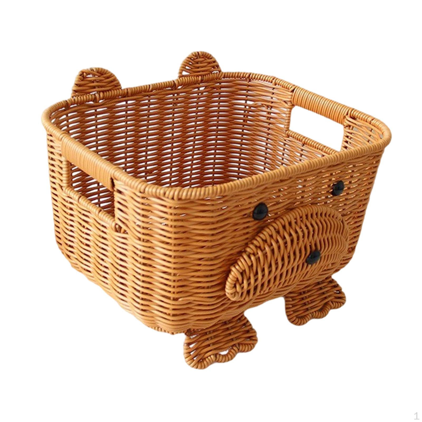 Basket Multipurpose Decorative Desktop Organizer Storage Bin for Farmhouse Kitchen Countertop Shelf 28cmx23cmx17cm