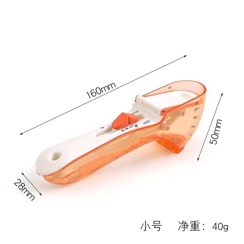 Plastic Measuring Spoon, Adjustable Measuring Spoon, Cup with Scale Kitchen Baking Tool Household Ounces