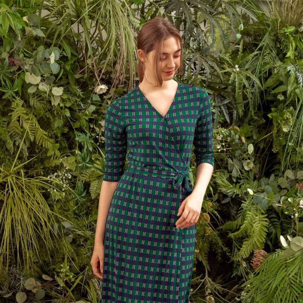 Lipbbam Creora Romona Robe Longue Cache-cœur Manches 3/4 Ldm10gv101