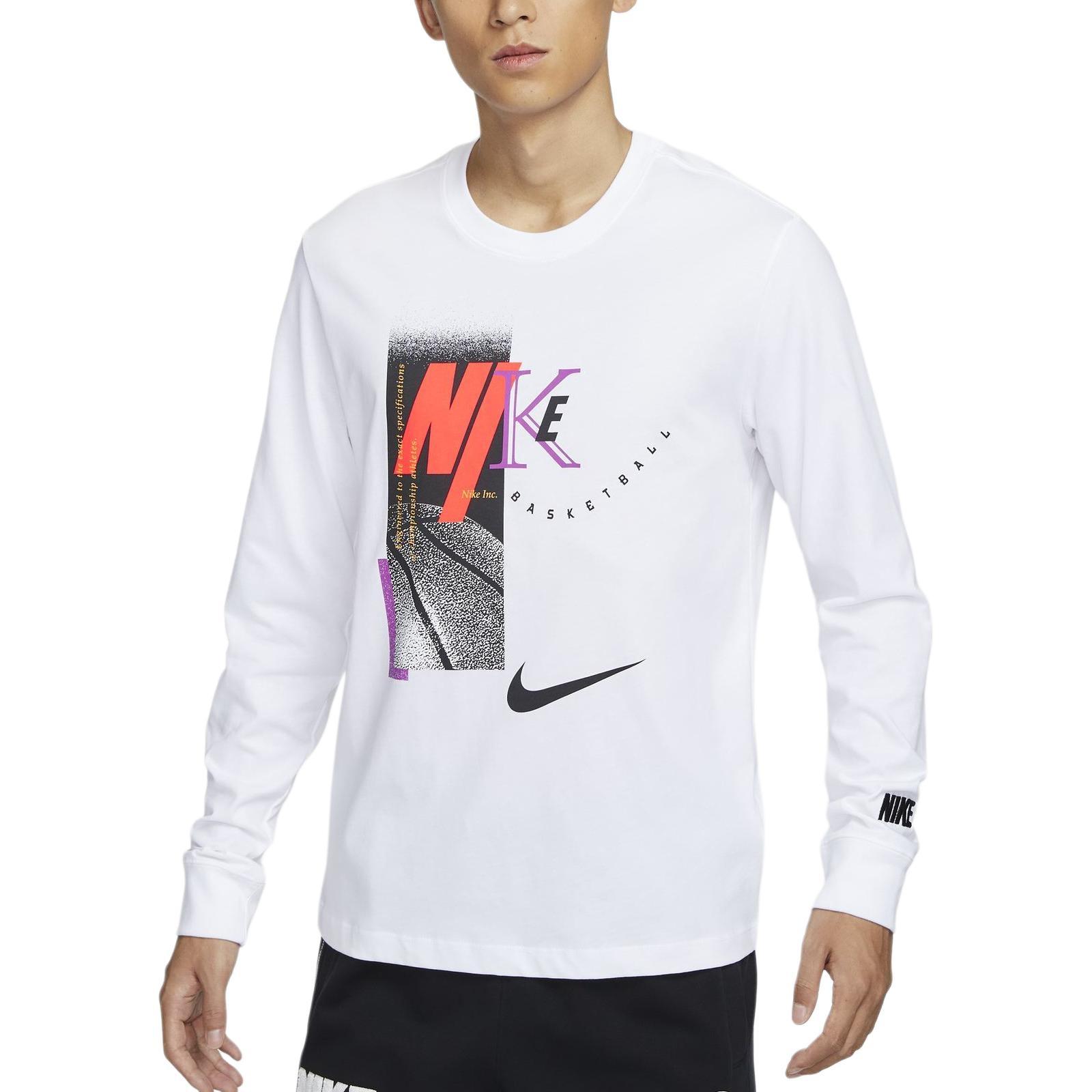 Nike Long Sleeve Basketball T-Shirt Asia Sizing White Men s HF6198-100 XL