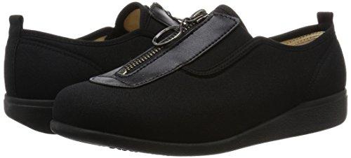 Kaiho Shugi Comfort Shoes, Center Zipper, Lightweight, Water-Repellent, KHS-L117, Black, Size 23.0cm, 3E