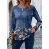 Autumn Women's T Shirt 3D Print Floral Leaf Design Long Sleeve Daily Weekend Fashion Round Neck Clothing Top