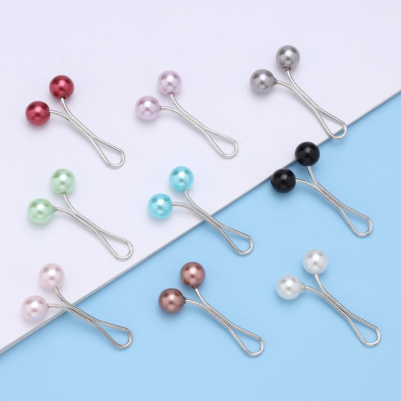 Colorful Metal Bead Headscarf Clip - U-shaped, Multifunctional Fashion Accessory