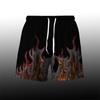 Flame Fire Muay Thai Boxing Kickboxing Shorts Pants 3D Print Fighting Training Unisex Men Women Quick Dry Fitness Gym Sport Workout Casual Streetwear