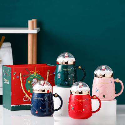 Kreative Weihnachtstasse Hochpräzise Keramiktasse Becher Cartoon Wassertasse Kaffeetasse Geschenkbox-Set