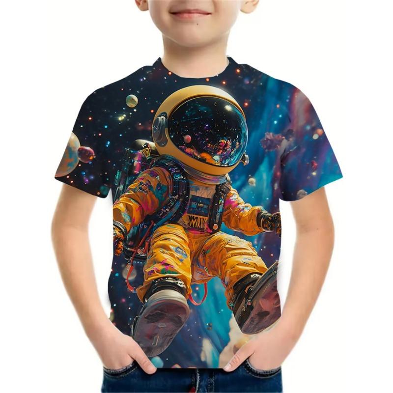 Fashion Children's T-Shirt Summer Short Sleeve T-Shirt for Boy Cartoon 3D Print Boys T-Shirt Crew Neck 2025 Children's Clothing