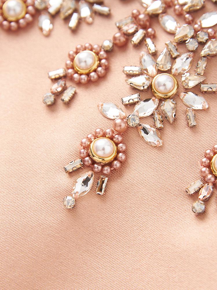 Elegant Diamond Hand-Stitched Evening Dress for Socialite Women