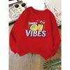 Kids Unisex Crewneck Sweatshirt, Summer Vibes Lemon Juice Bow Drink Cartoon Print Soft Fleece Long Sleeve Pullover For Boys Girls Over 4 Years Old