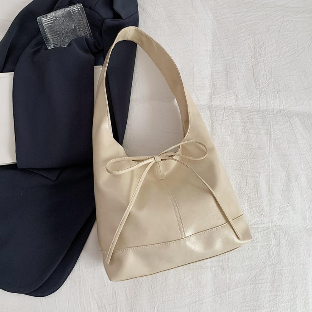 New Deisgn Y2k Shoulder Bag Large Capacity Leather Tote Bag Fashion Bow Underarm Bags  Handbag